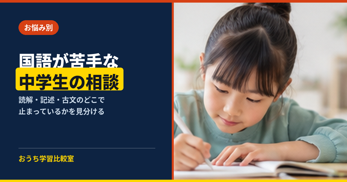 国語が苦手な中学生の相談